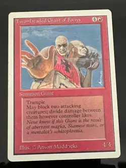 Magic the Gathering MTG Unlimited Two-Headed Giant of Foriys NM- (Beta Bob) - Image 1