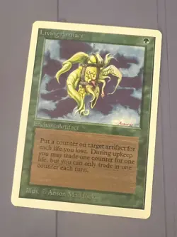 Magic the Gathering MTG Unlimited Living Artifact NM (Beta Bob) - Image 1