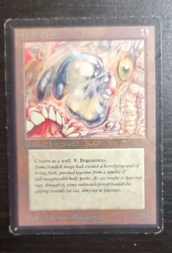 **1993 Vintage MTG Magic The Gathering BETA LIVING WALL HP Heavy Play Artifact** - Image 1