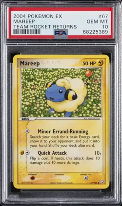 2004 POKEMON EX TEAM ROCKET RETURNS #67 MAREEP PSA 10 - Image 1