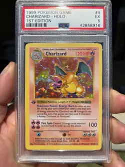 FIRST EDITION Charizard PSA 5 4/102 Holy grail pokemon - Image 2