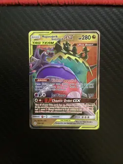 Pokemon TCG-Naganadel & Guzzlord GX Tag Team 158/236-Cosmic Eclipse NM - Image 1
