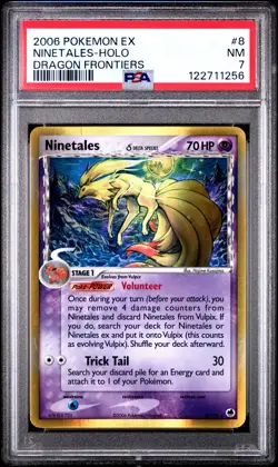 2006 POKEMON EX DRAGON FRONTIERS #8 NINETALES-HOLO PSA 7 - Image 1