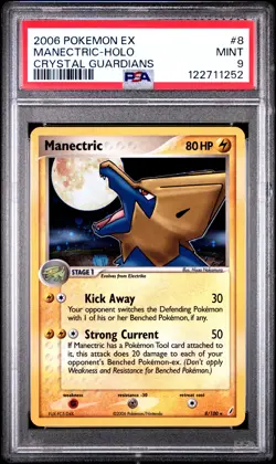 2006 POKEMON EX CRYSTAL GUARDIANS #8 MANECTRIC-HOLO PSA 9 - Image 1