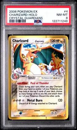 2006 POKEMON EX CRYSTAL GUARDIANS #4 CHARIZARD-HOLO PSA 8 - Image 1