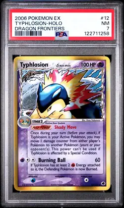 2006 POKEMON EX DRAGON FRONTIERS #12 TYPHLOSION-HOLO PSA 7 - Image 1
