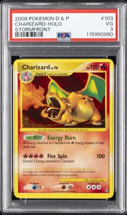 2008 POKEMON DIAMOND & PEARL STORMFRONT #103 CHARIZARD-HOLO PSA 3 - Image 1