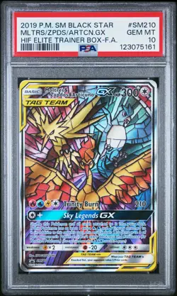 2019 POKEMON SM BLACK STAR PROMO FULL ART/MOLTRES & ZAPDOS & ARTICUNO GX PSA 10 - Image 1