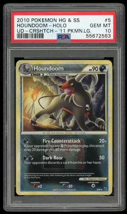 2010 Heartgold & Soulsilver Undaunted Houndoom Crosshatch 2011 Pokemon League - Image 1