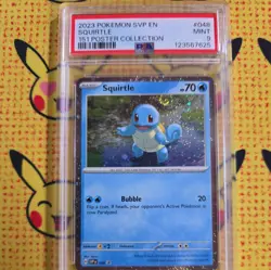 2023 POKEMON SVP EN-SV BLACK STAR PROMO 151 POSTER COLL #048 SQUIRTLE PSA 9 - Image 1