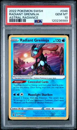 2022 POKEMON SWORD & SHIELD ASTRAL RADIANCE #046 RADIANT GRENINJA PSA 10 - Image 1
