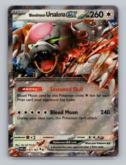 Bloodmoon Ursaluna ex 141/167 Double Rare Holo Twilight Masquerade Pokemon - Image 1