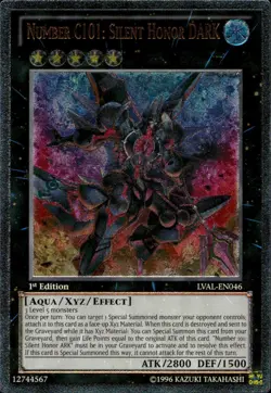 Yugioh Number C101: Silent Honor DARK Ultimate Rare 1st Edition LVAL-EN046 - Image 1