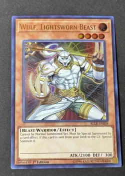 YUGIOH WULF LIGHTSWORN BEAST BLLR-EN039 ULTRA 1ST EDITION NM - Image 1