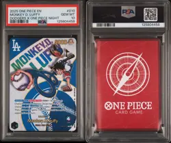 PSA 10 GEM MINT One Piece Los Angeles Dodgers Monkey D. Luffy Promo Card English - Image 3