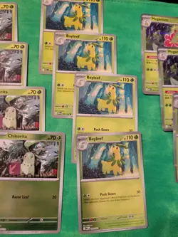 Mega Evolution X11 Playset Meganium Bayleaf Chikorita Pokemon Card Set Nm - Image 2