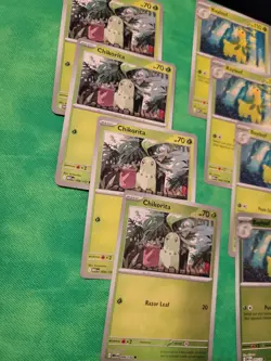 Mega Evolution X11 Playset Meganium Bayleaf Chikorita Pokemon Card Set Nm - Image 3