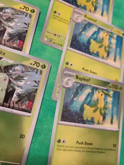Mega Evolution X11 Playset Meganium Bayleaf Chikorita Pokemon Card Set Nm - Image 4