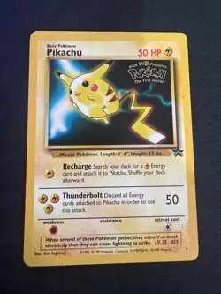 Pikachu Promo Stamped Gold Foil - WB Presents Pokemon The First Movie Card MP - Image 1