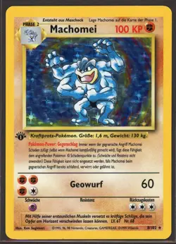 Machamp (Machomei German) #8/102 Base Set Holo Rare 1st Edition Pokemon Card LP - Image 1