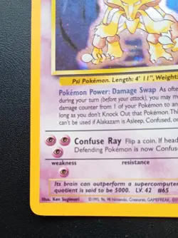 PoKeMoN POKEMON CARD ALAKAZAM BASE 2 SET RARE HOLO 1/130 - Image 5