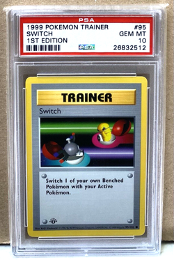 1999 Pokemon Card Base Set Shadowless 1st Edition Switch #95 PSA 10 MINT English - Image 1
