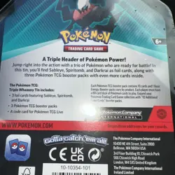 Pokemon Darkrai Tin Box - New & Sealed! 3 Booster Packs Plus Foil Card! - Image 3
