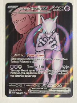 Team Rocket's Mewtwo ex 213/182 - Destined Rivals Ultra Rare Holo Pokemon Card - Image 1