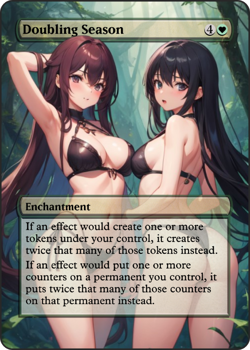 Doubling Season Custom Anime Art MTG Commander EDH Fan-Made Card V3 - Image 2
