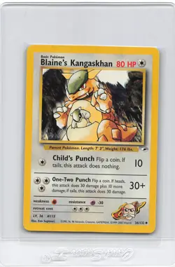 Blaine's KANGASKHAN 36/132 - Gym Heroes - VINTAGE WOTC POKEMON CARD - NM - Image 1