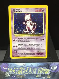 Pokemon Card Mewtwo 10/102 Holo Rare Base Set WOTC Light Play - Image 1