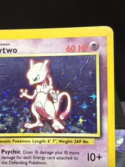 Pokemon Card Mewtwo 10/102 Holo Rare Base Set WOTC Light Play - Image 4