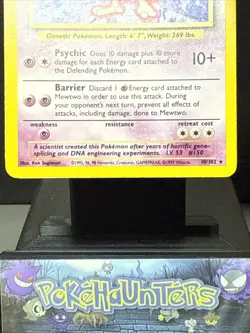 Pokemon Card Mewtwo 10/102 Holo Rare Base Set WOTC Light Play - Image 5