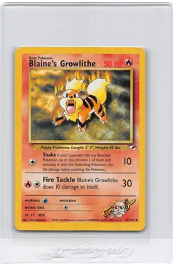Blaine's GROWLITHE 35/132 - Gym Heroes - VINTAGE WOTC POKEMON CARD - NM - Image 1