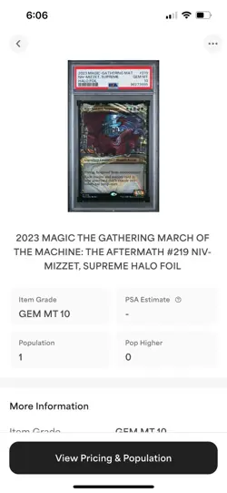 2023 MTG MAT Niv-Mizzet, Supreme - Halo Foil #219 PSA 10, PSA Pop 1 - Image 3