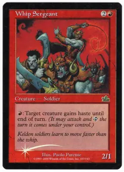Whip Sergeant 2000 Prophecy SHIFTED FOIL MISPRINT Red Unc Creature MTG NM AZ2 - Image 1