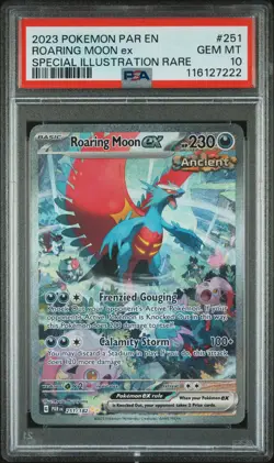 2023 POKEMON PAR EN-PARADOX RIFT #251 ROARING MOON EX PSA 10 - Image 1