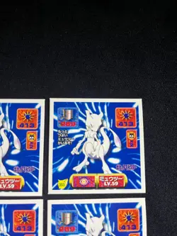 Pokemon Sticker Seal Japanese Amada Mewtwo LV.59 1997 ×4 "NM" - Image 3