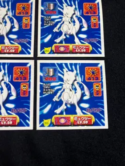 Pokemon Sticker Seal Japanese Amada Mewtwo LV.59 1997 ×4 "NM" - Image 5