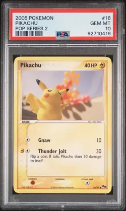 2005 POKEMON POP SER 2 #16 PIKACHU PSA 10 - Image 1