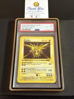 1999 Pokemon Pokemon Base Set Holo - 1st Edition - 16/102 Zapdos PSA 6 EX-MT ⚡ - Image 2