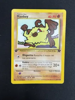 Pokemon Mankey 61/82 Team Rocket Prima Edizione Wizards ITA Carte Vintage - Image 1
