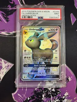 Pokemon Umbreon GX SV69/SV94 Hidden Fates Shiny Vault Holo PSA 9 Mint - Image 1