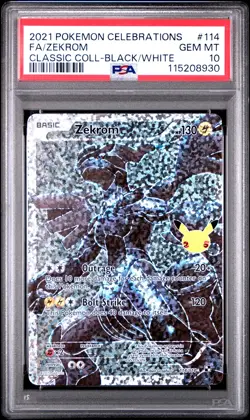 2021 POKEMON CELEBRATIONS CLASSIC COLL #114 FULL ART/ZEKROM PSA 10 - Image 1