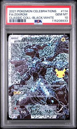 2021 POKEMON CELEBRATIONS CLASSIC COLL #114 FULL ART/ZEKROM PSA 10 - Image 1