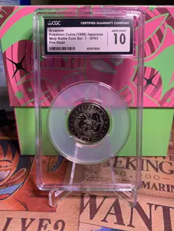 Arcanine Pokemon Rare Vintage Meiji Battle Coin Metal Japanese Cgc 10 Gem Mint - Image 1