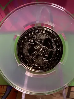 Arcanine Pokemon Rare Vintage Meiji Battle Coin Metal Japanese Cgc 10 Gem Mint - Image 2