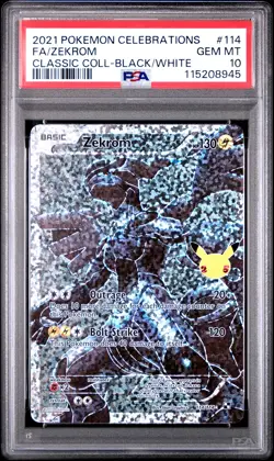 2021 POKEMON CELEBRATIONS CLASSIC COLL #114 FULL ART/ZEKROM PSA 10 - Image 1