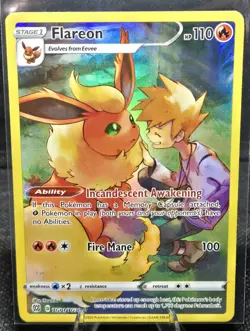 Pokemon Flareon TG01/TG30 Swsh09: Brilliant Stars Trainer Gallery Holo NM - Image 1