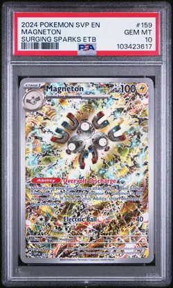 2024 POKEMON SVP EN-SV BLACK STAR PROMO #159 MAGNETON PSA 10 - Image 1